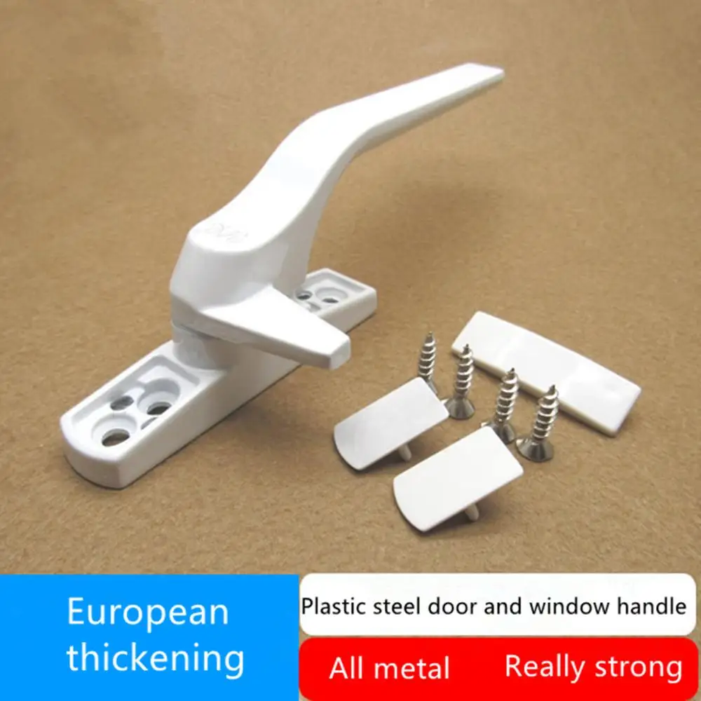 Thickened plastic steel push open door and window handle window handle old lock buckle door and window seven characters handle afbeelding