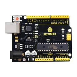 Keyestudio Placa de desarrollo V4.0 con Chip Serial USB CP2102 + Cable USB, Compatible con Arduino Uno R3, caja de regalo