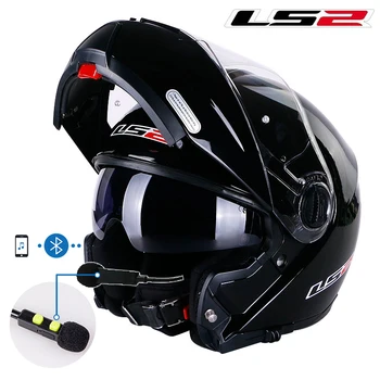 

New Arrival Original LS2 FF325 Flip Up Bluetooth Headset Intercom Motorcycle Helmet WIth Double Dual Lens Man women casto moto