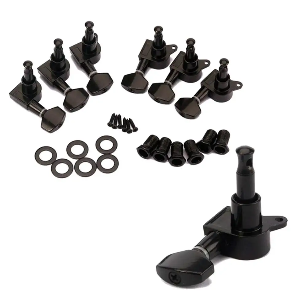 

6 PCS 3L 3R Electic Guitar Tuning Pegs Full Sealed String tuning pegs Locking Tuner Machine Heads Buttons Chrome with Screws