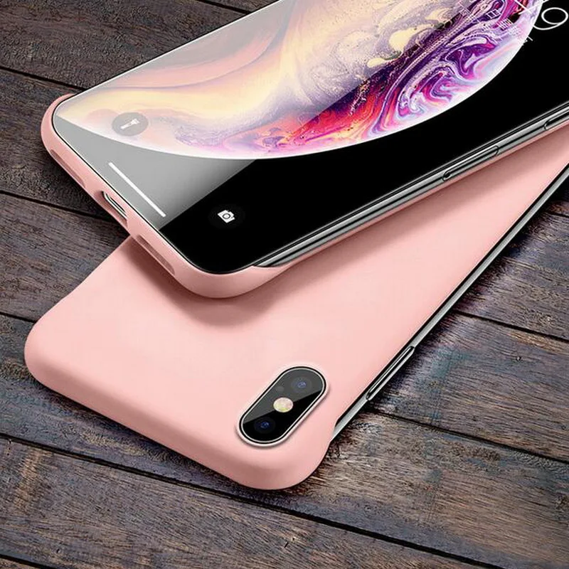 Розовый Ультра тонкие роскошные безрамочные Чехлы для samsung Galaxy S9 S10 Plus Note 10 9 S9 S10 Plus, жесткие Матовые чехлы без рамки, бампер - Цвет: Розовый