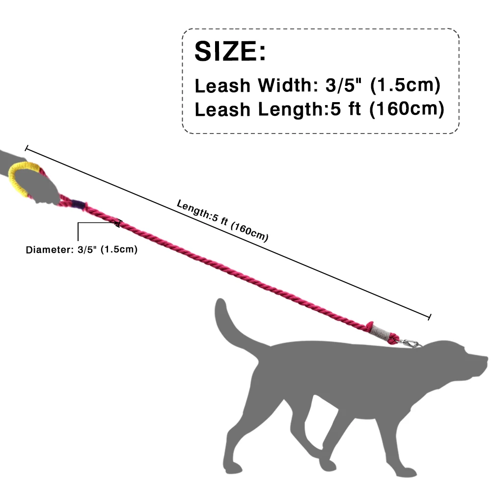 1,6 м поводок для собак, Поводок для больших собак, круглый нейлоновый поводок для домашних животных, поводок для собак, крепкий ремень для средних и больших собак, для прогулок