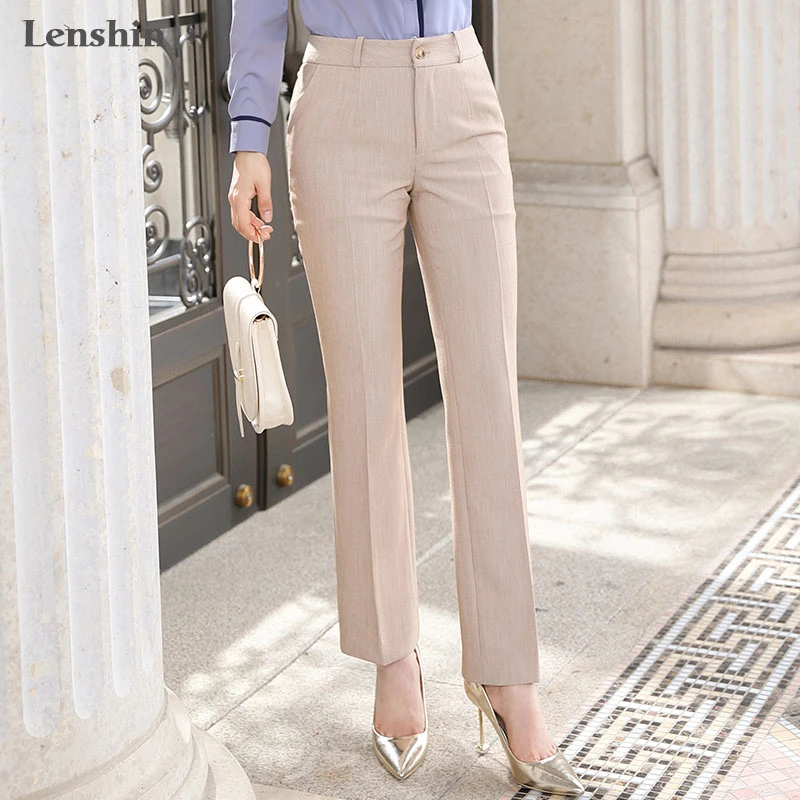 Beige straight trousers Clearance