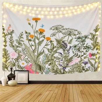 

2 Sizes Plant Flower On Stone Wall Tapestry Wall Hanging Large Size Wall Tapestry Bohemian Wall Tapestries Mandala Fabric