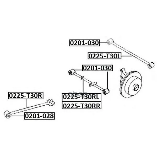 Тяга Подвески Поперечная | Зад Прав/Лев Nissan : X-Trail Nt30 Pnt30 T30nissan T30 2000- ASVA арт. 0225T30L