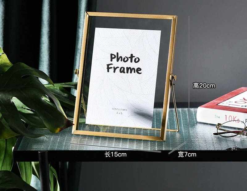 Кованое железо Геометрическая фоторамка набор скандинавского ветра фото металлический стеклянный кронштейн для домашнего индивидуального креативного украшения - Цвет: Gold 6 inch