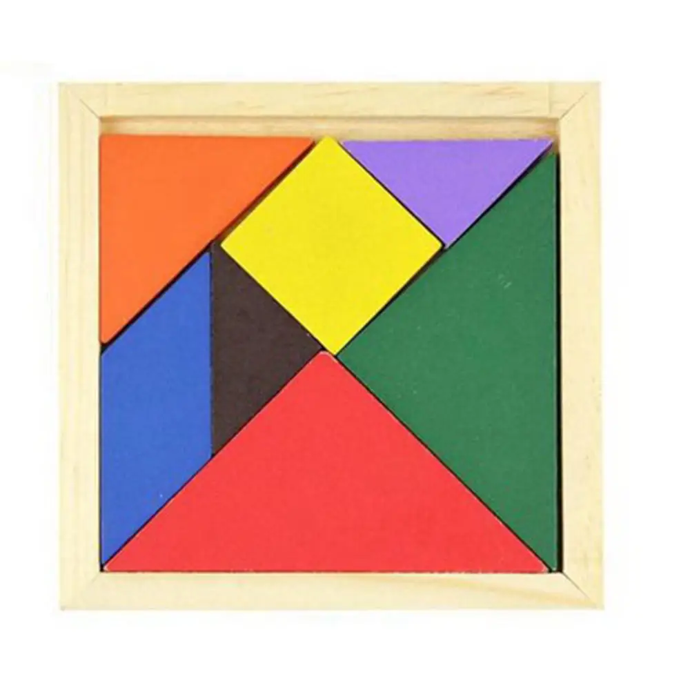 Children Mental Development Tangram Colorful Wooden Puzzle Educational Toy  for Kids
