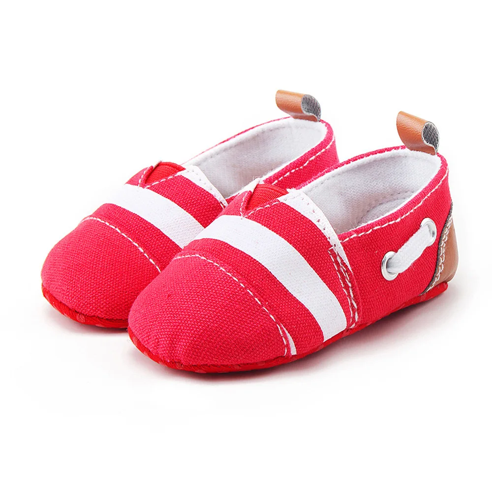 Детская обувь для мальчиков и девочек; детская обувь для малышей младенцев; Кроссовки для новорожденных; нескользящая детская обувь; Мокасины - Цвет: Красный