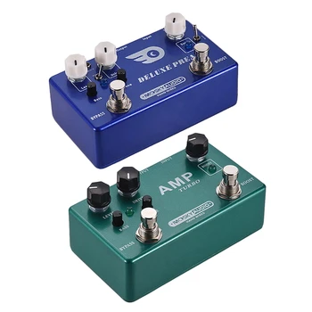 

Mosky 2 Pcs Guitar Effect Pedal 2 in 1 Boost Classic Overdrive Effects Metal Shell with True Bypass Guitar Accessories, Deluxe P