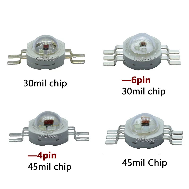 Фото High Power 9W 6pin RGB LED Chip Red Green Blue LED Epistar 45mil LED Chip LED Lamp Emitter Diodes Colorful For DIY Stage Light №2