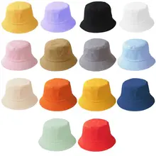 Koreańska czapka w jednolitym kolorze dla dorosłych i dzieci kapelusz rybacki hip-hop ochrona przed słońcem plaża składany ochrona przed UV szerokie rondo okrągły tanie tanio Poliester CN (pochodzenie) Unisex Campaniform Stałe Wiadro kapelusze Na co dzień