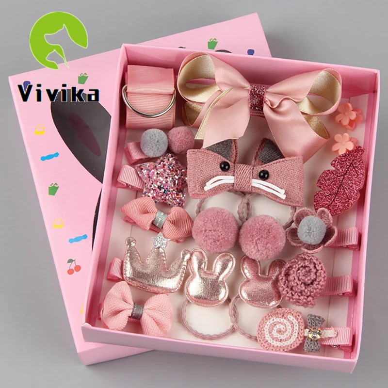 

18pcs /BOX Children's Hair Accessories Girls Headdress Baby Korean Princess Super Fairy Cute Little Girl Hairpin Baby Hair Clip