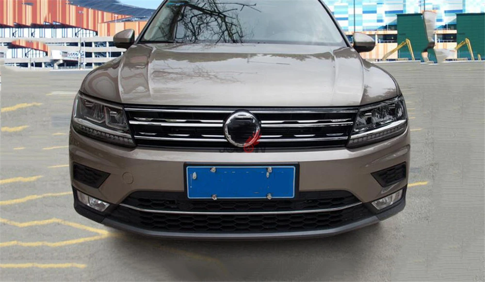 Автомобильная Передняя розетка полоски решетки для губ отделка Volkswagen Tiguan MK2 2017 2018