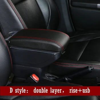 

For Mazda 2/Demio Armrest box Rotatable PU Leather Center Centre Console Storage Box with ashtray car accessories