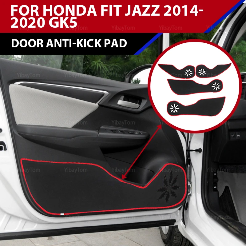 high quality Car Door Anti Kick Pad sticker protective mat Polyester Side Edge Guard carpet for Honda Fit Jazz 2014-2020 GK5 | Автомобили