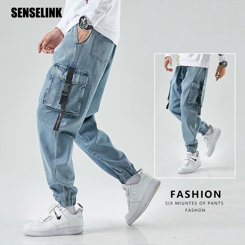 casual dress pants Men Cargo Pants Joggers Denim Baggy Harem Streetwear Men Outdoor Casual Fashion Pants Plus Size Hip Hop Jeans Trousers Men M-8XL khaki pants