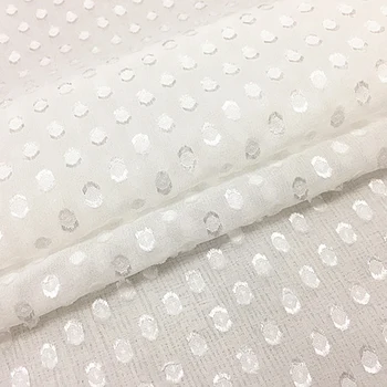 

White polka dot design silk georgette gauze silk fabric background silk fabric,SCG596
