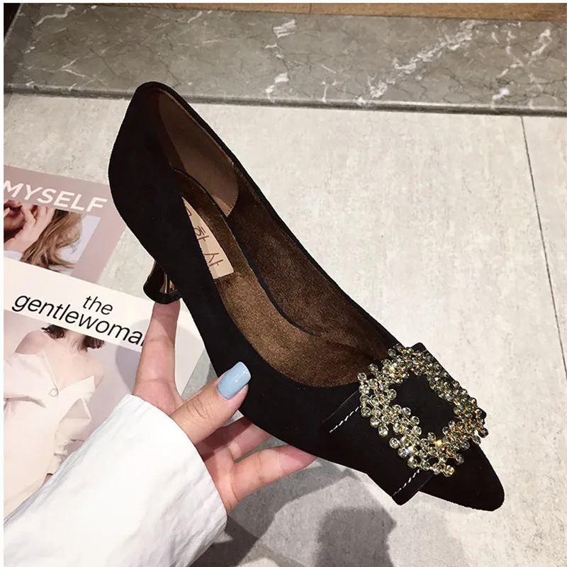 Женская обувь; коллекция года; элегантные вечерние туфли-лодочки на высоком каблуке; модные пикантные корейские Туфли на каблуке «рюмочка» с кристаллами