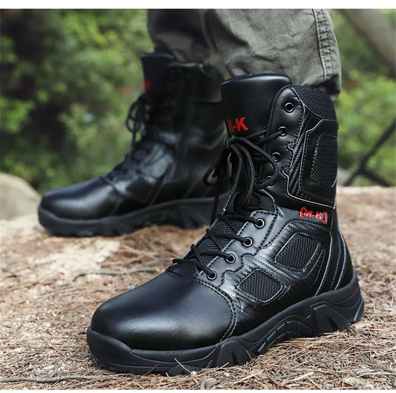 Botas de trabajo de seguridad con punta de acero para hombre, botines de combate antirrotura, calzado táctico militar para el desierto, de trabajo del ejército 47 - AliExpress Calzado