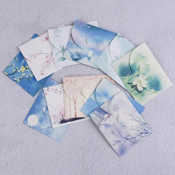 

10pcs Cute Chinese Vintage Style Flowers Paper Envelope For Letter Stationery Paper Postcards Card Scrapbooking