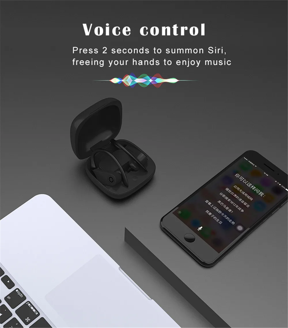 B10 TWS Bluetooth наушники беспроводные стерео наушники ушные крючки гарнитура спортивные ушные крючки настоящие Беспроводные наушники с микрофоном