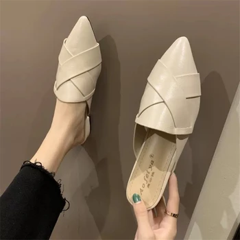

Cresfimix Zapatos De Mujer Women Cute Pointed Toe White Slip on Flat Shoes Ladies Casual Brown Comfort Flats Cool Shoes C5792