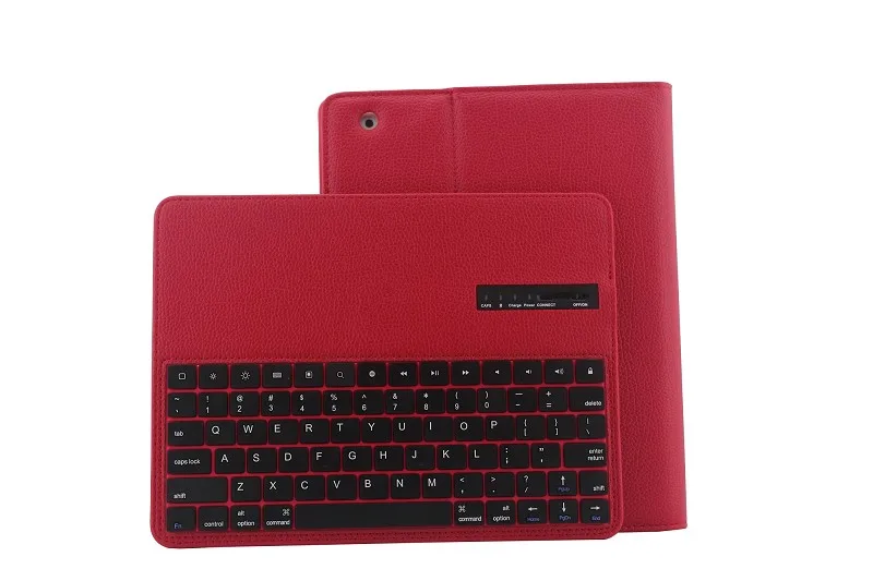 Красный Клавиатура для Ipad 4 3 2 Беспроводная Bluetooth клавиатура PU чехол для Apple IPad 2 3 4 планшет смарт покрытие клавиатуры Bluetooth+ ручка - Цвет: Красный