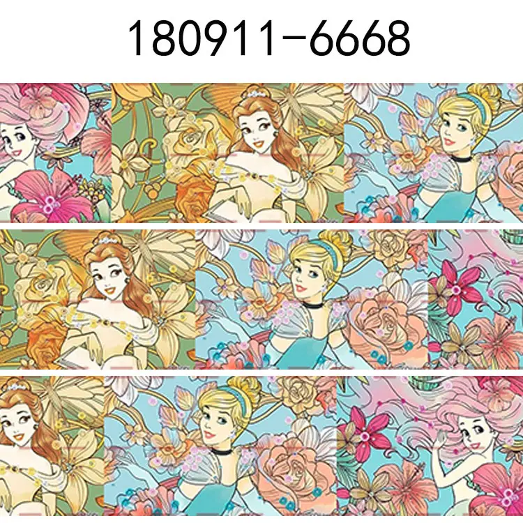 10 ярдов принцесса серия лента мультфильм напечатанный Grosgrain лента 16 мм 22 мм 25 мм 38 мм 50 мм 75 мм - Цвет: 180911-6668