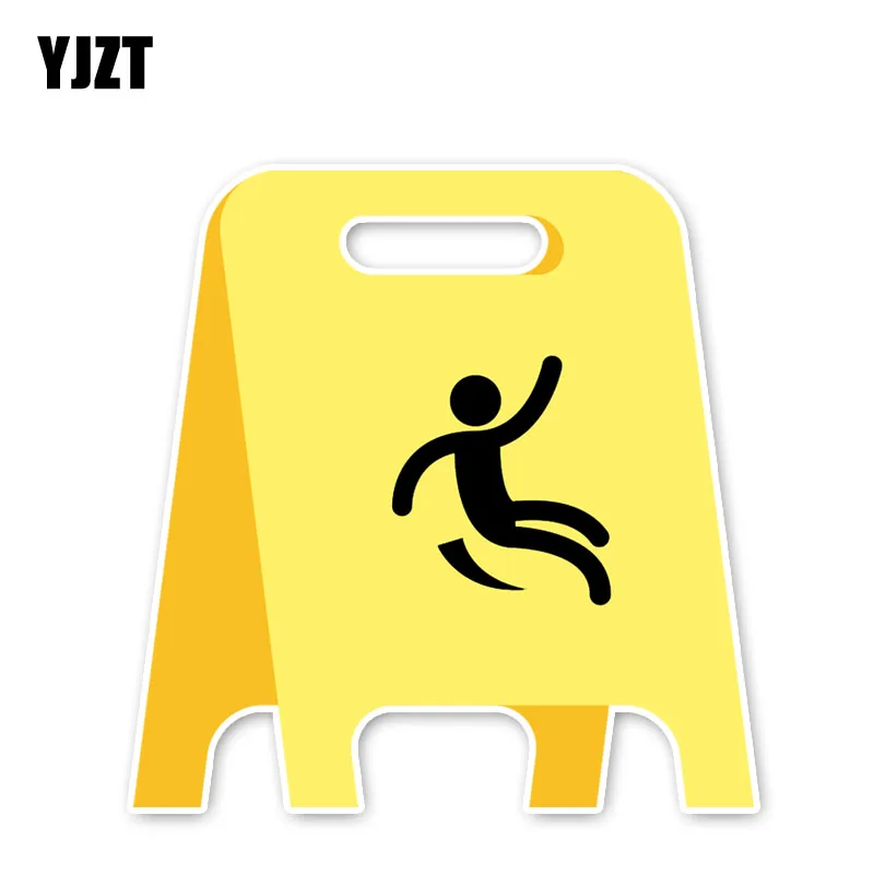 

YJZT 12.2*11.9CM Warning Sign Caution! Wet Floor Car Stickers Accessories C30-0321