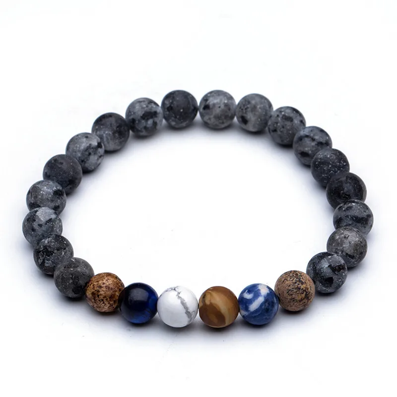 Шарм Вселенная Премиум Космические Планеты pulsera hombre солнечная система натуральный камень бусины браслет для женщин мужчин подарки чакра Йога браслет, бижутерия - Окраска металла: LSB149N212