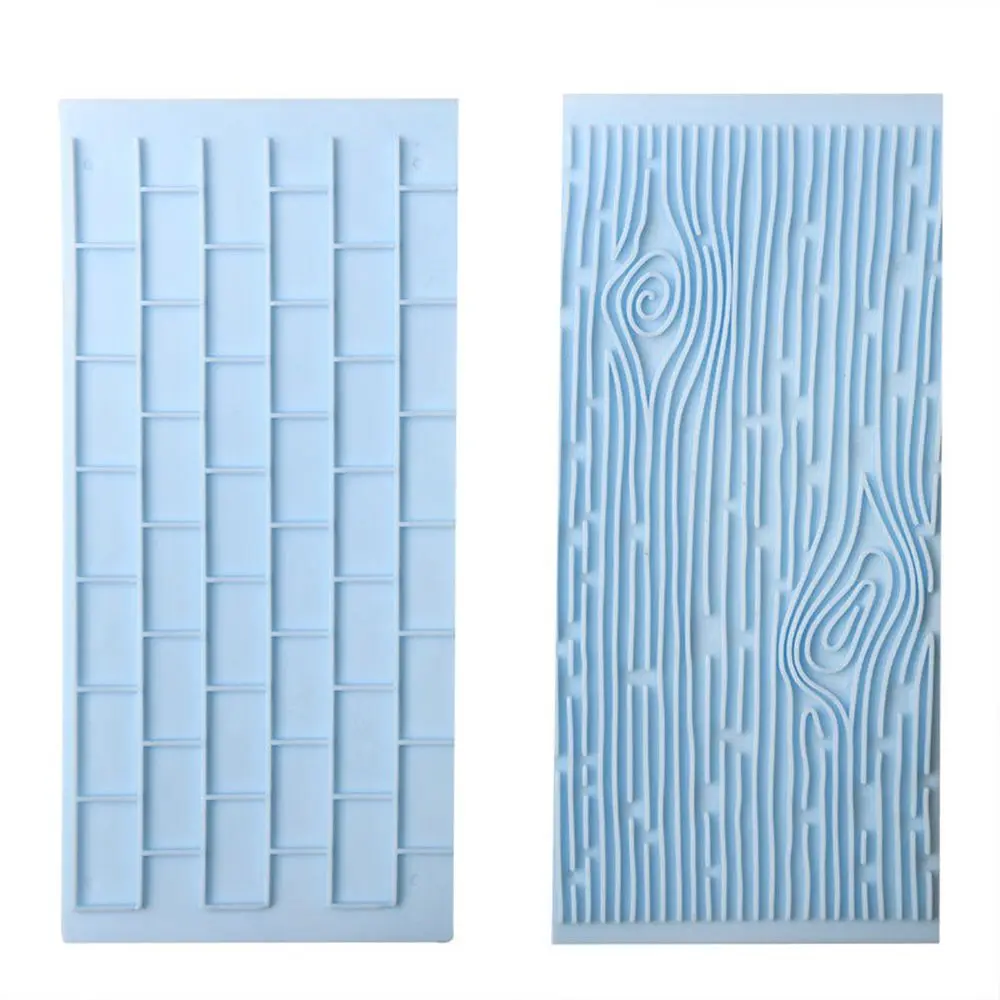 2Pcs Tree Bark Brick Wall Bakeware Tools Silicone Food Grade Texture Kitchen Accessories Cake Decorating Fondant Mold
