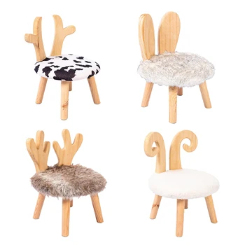 

Thickening Wooden Kids Short Stool Anti-Skid Home Children Small Bench For Shoes Adult Simple Step Stool Living Room Furniture