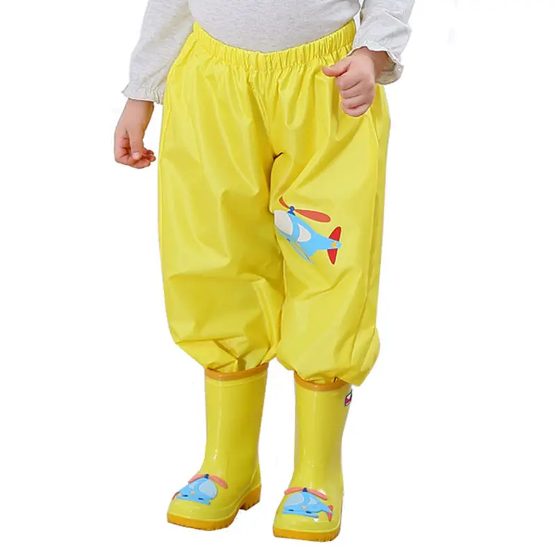 Children Rain Pants Waterproof Overalls Kids Rain Trousers Pants For