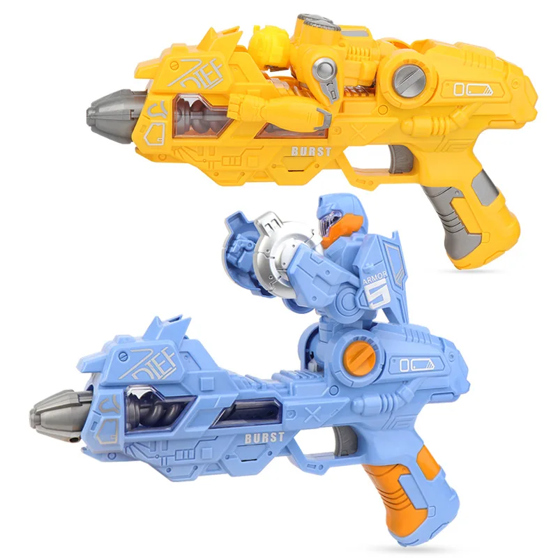 

Today 2841 # Children Play House Model Light And Sound Cartoon Toy Gun Educational Electric Transformation Gun
