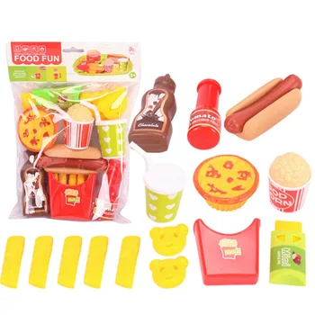 

OHMETOY 17 PCS / Set Kitchen Food Toys Hot Dog Pretend Kitchen Playset Kids Boys Girls Birthday Gift