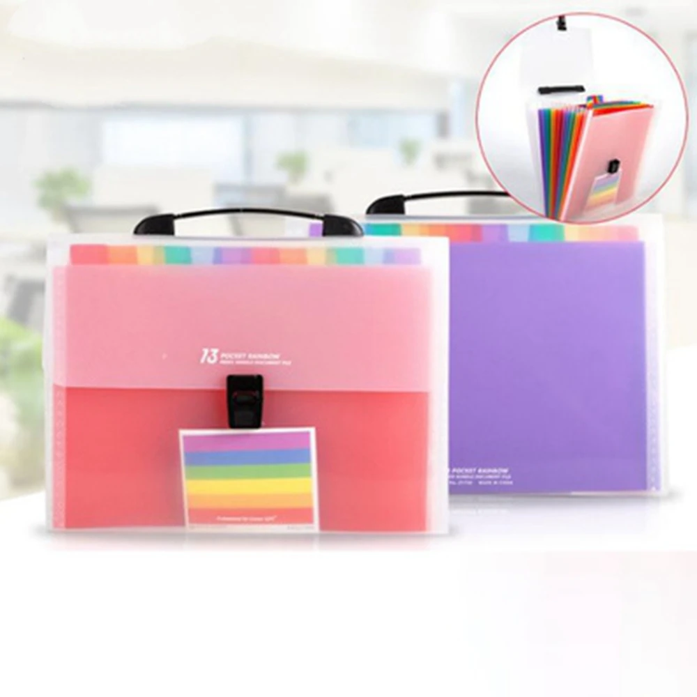 Accordion Paper Document Receipt Wallet//Portable Expandable File Box Retractable Hooks Accordian File Organizer//Expanding File Folder Filing Cabinet 7 Pocket Plastic Hanging File Folders Letter Size