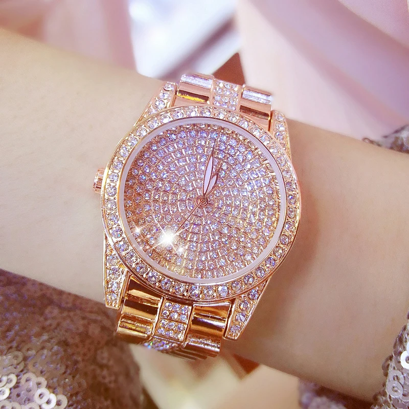 Женские часы, брендовые роскошные часы под платье с бриллиантами, женские часы с кристаллами розового золота, женские наручные часы Bayan Kol Saati