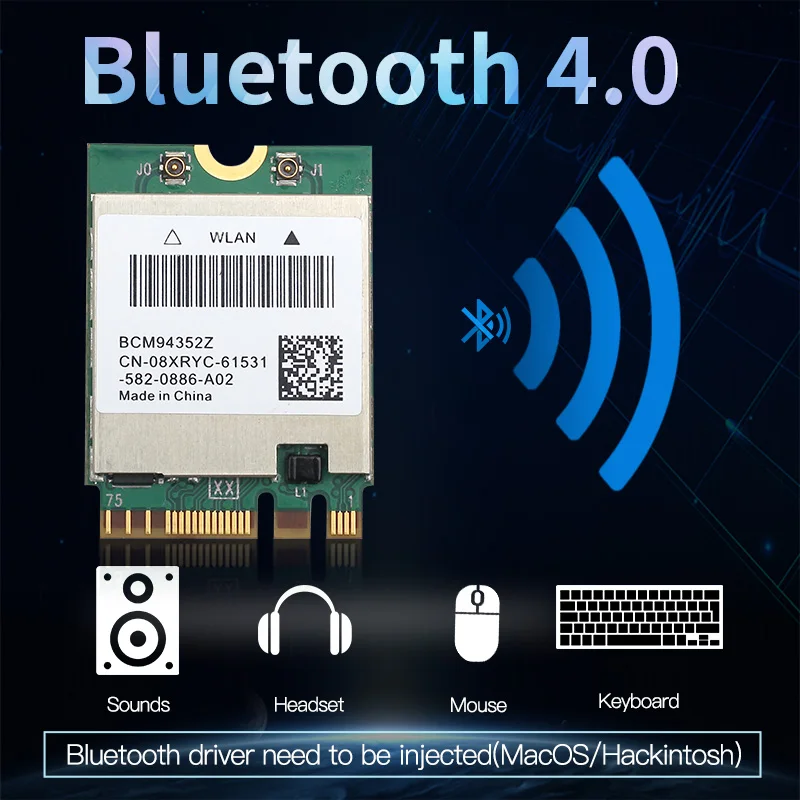 Двухдиапазонный BCM94352Z 1200 Мбит/с 2 4G/5 ГГц Bluetooth 4 0 802.11ac M.2 WiFi WLAN карта DW1560 для