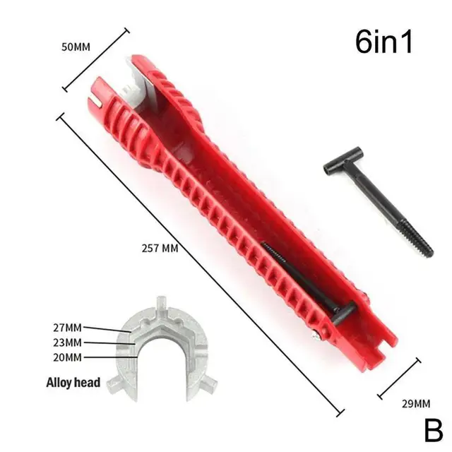 8 In 1 Multi Key Flume Magic Wrench Sink Plumbing Tools Magic Wrench 8 in 1 Multifunctional English Key Plumbing Wrench Tool B