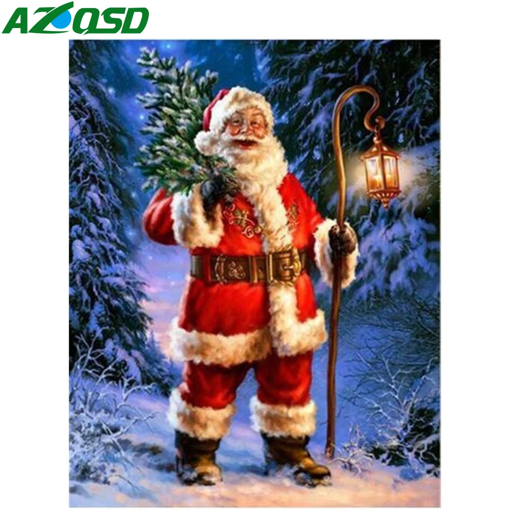 AZQSD 5D алмазная картина Санта Клаус полная квадратная картина Стразы Рождественский подарок Алмазная вышивка украшение дома