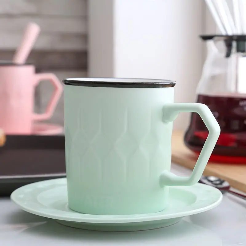 

Uniho Cappuccino Coffee Mugs Tea Cups Water Cups And Mugs With Saucer Spoon Porcelain Heat Resistant Colorful Drinkware