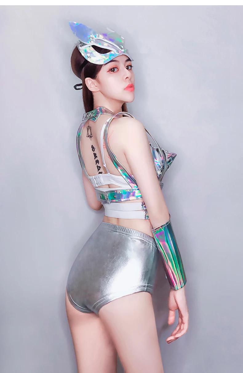 Красочный бикини женский DJ Gogo танец представление наряды сексуальный ночной клуб рейв ведущий танцор костюм сценическая одежда BL2986