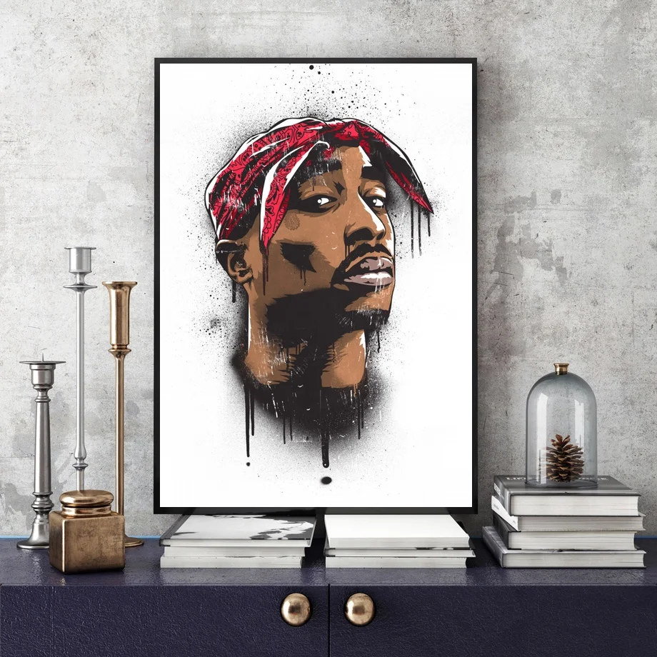 Плакат музыкальный певец Tupac 2PAC Shakur в стиле хип хоп печать на холсте настенные