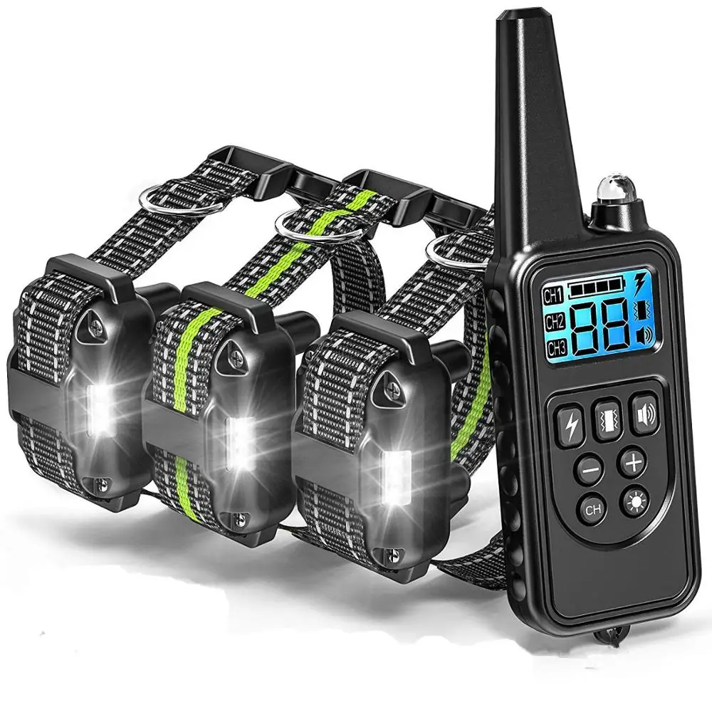 

800M Electric Dog Training Collar Pet Remote Control Device Backlight Display Waterproof Rechargeable Dog Shock Vibration Collar
