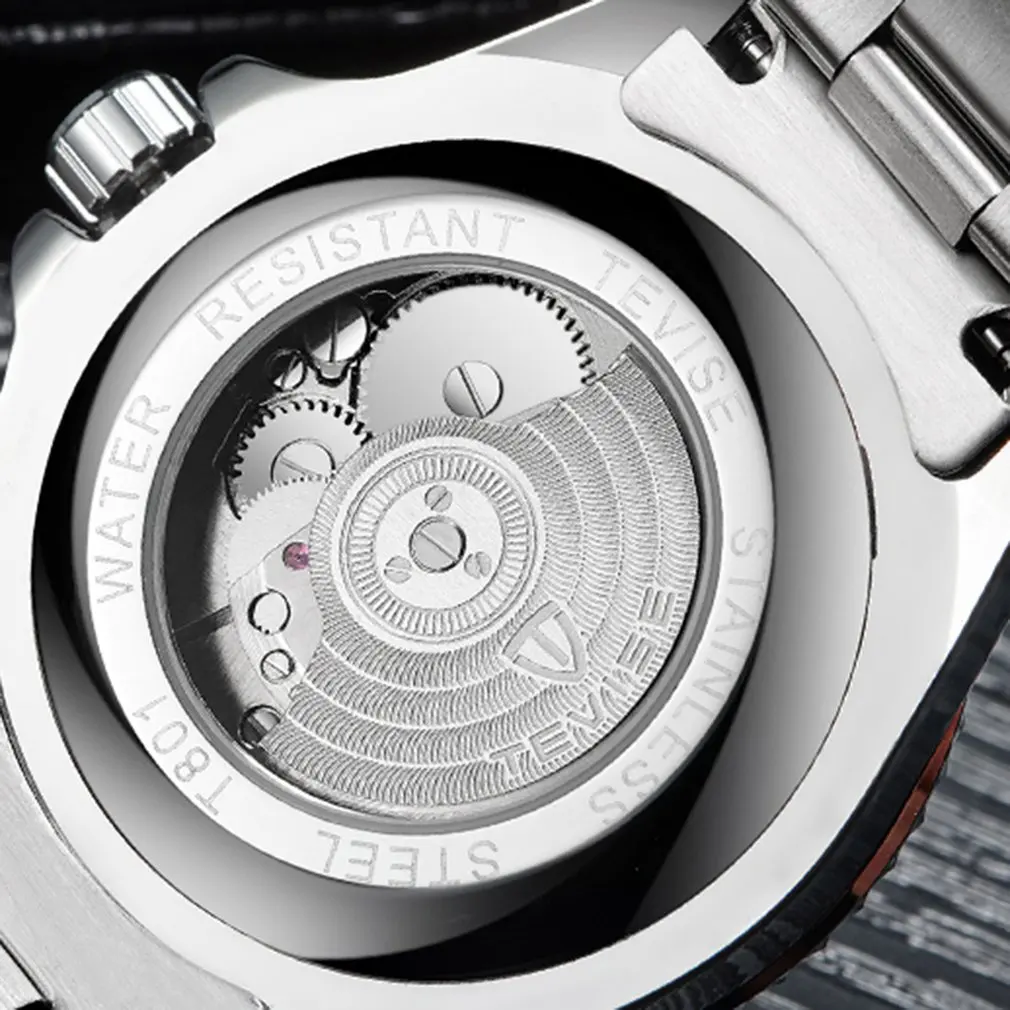 TEVISE часы мужские роскошные механические часы со стальным ремешком водонепроницаемые автоматические часы деловые новые