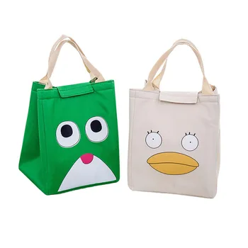 

50PCS / LOT Cute Expression Waterproof Oxford Lunch Bag Thermal Students Kids Food Picnic Lunch Box Warm Cooler Keeper Totes