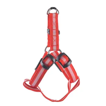 

Charging Nylon Adjustable Dog Collar Colorful Luminous Vest Soft Padded Dog Harness Leash Breathable Pet Vest Rope Pet Supplies