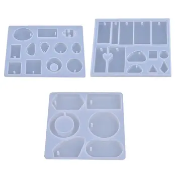 

1 Set Silicone Mold Combine DIY Jewelry Making Epoxy Resin Molds Geometric Mirror Crafts Handmade Pendant Cake Decoration