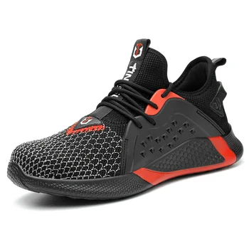 

Steel Toe Cap Breathable Safety Shoes Men Sneakers Work Shoes Anti-smashing Construction Indestructible Shoes Men Sneakers 2020