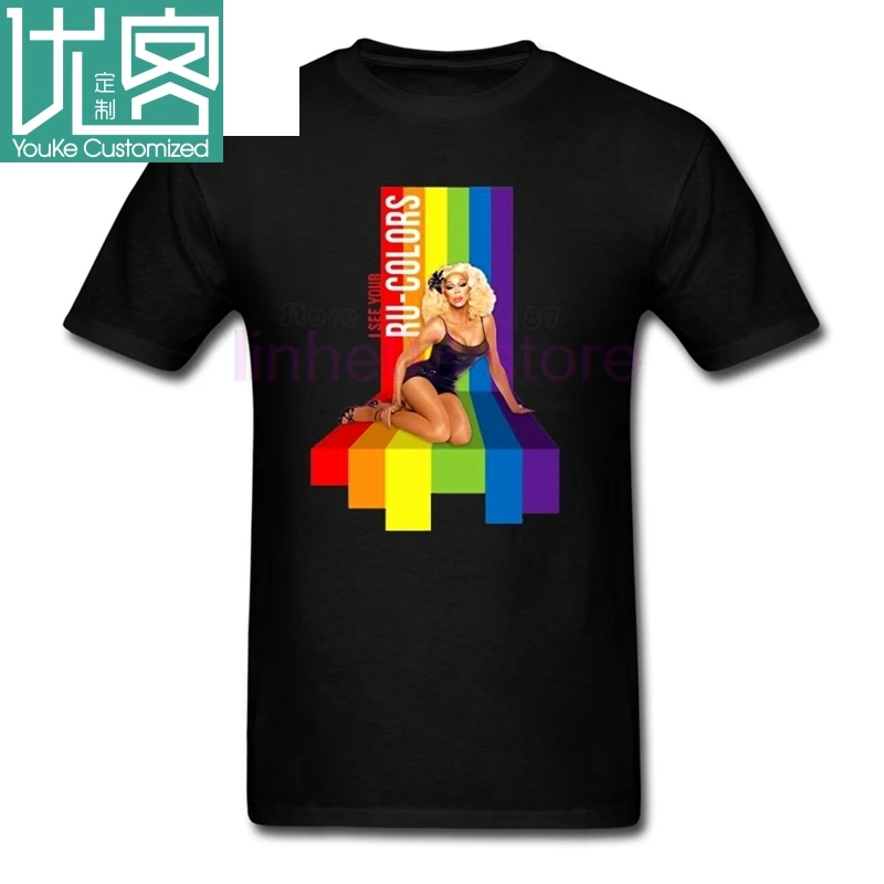 

I See Your Ru-Colors Rupauls Darg Race Male T Shirt Printed Classic Tops Men's Summer O Neck Tees Dad Rupaul Tee Shirt